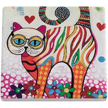 Soucoupe Smile Style Tabby Chat 9 X 9 Cm Céramique Liège