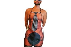 WOO LANDO Fartuch do grillowania dla mężczyzn, 73 x 57 cm, zabawny (dressman)