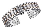 17mm luxuriösen 316l zwei Ton Silber Frauen und Rotgold Edelstahl-Metall-Uhrenarmbänder Bänder gerade Ende Schnellspanner Spange