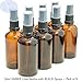 50ml AMBER Glass Bottles with Black ATOMISER Sprays - PACK of 8