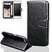 Produktbild Bookstyle ISENPENK Exclusive Für 4,7-Zoll Apple iPhone 7 Hülle Leder Muster [Schwarz] Magnet,Leder PU Lederhülle Flip Case Cover 4-In-1 Seris Schale Standfunktion Etui Schutzhülle Tasche Credit Card Slots Wallet Case Leder Tasche Schutzhülle