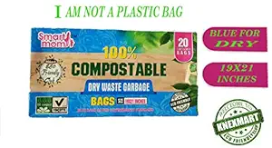 Knexmart Smart Mom Eco Friendly Compostable Waste Garbage Bags (Pack of 3, Blue)