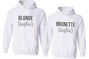 SEVPUIKL Best Friends Pull pour Fille Blonde Brunette BFF Sweat à Capuche Best Friends Forever BFF Cadeau Sister Sweatshirt à Capuche BFF Pullover Hoodie Noir Blanc Gris 1 Pièce