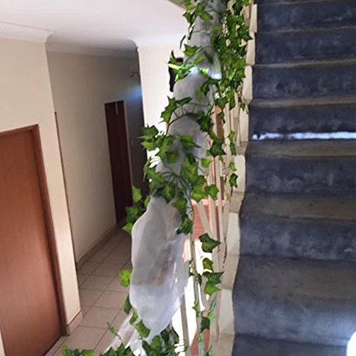 Fake Laub Girlande Blätter Dekoration Künstlicher Grün Efeu Reben Pflanzen für Haus Dekoration im Innen- und Außenbereich (6 Stück) - 4