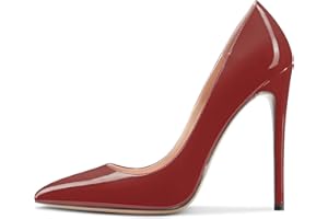 NobleOnly Mujer Alto High Aguja Heel Puntiaguada Punta Pumps Slip-on Oficina Clásico Sexy 12 CM Heels Zapatos