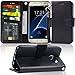 Produktbild Arae Galaxy S7 Hülle, Handyhülle Galaxy S7 Tasche Leder Flip Cover Brieftasche Etui Schutzhülle für Samsung Galaxy S7 - Schwarz