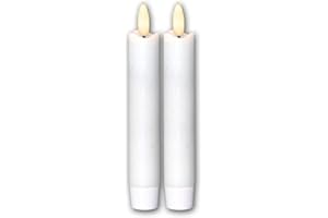 STAR TRADING Bougies LED en bâton "flamme", lot de 2, blanc, 15x2cm