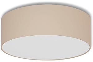 youngDECO® Luminaire Plafonnier Rond Ø45 cm - Luminaires Intérieur Beige - Abat Jour Plafond en Tissu de Coton 4 x E27 - Lustre Salon, Chambre Adulte et Chambre Enfant (Ampoule non incluse)