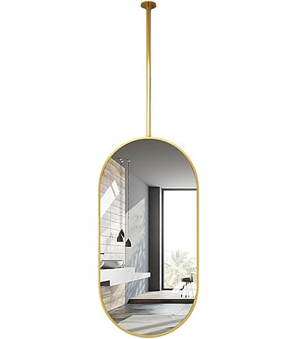 Oval Gold Home Creativo Specchio Decorativo Specchio per il trucco Vanity Specchio, soffitto a parete Specchio in vetro appeso per bagno soggiorno con telaio in metallo e boom ( Size : 40cmx60cm
