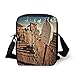 Produktbild United States,Old Mailboxes in West America Rural Rusty Landscape Grunge Countryside Decorative,Brown Blue White Print Kids Crossbody Messenger Bag Purse