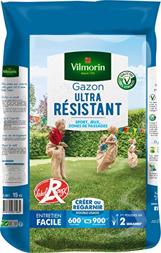 VILMORIN Semences de gazon ultra-resistant Label Rouge - 15 kg