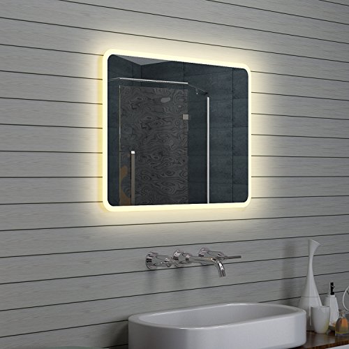 Lux-aqua Design LED Badezimmerspiegel Lichtspiegel Wandspiegel Spiegel 80x60cm - 3