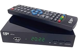 CGV | e-ETIMO Récepteur-enregistreur TNT Full HD (RJ45) | Fonction Enregistrement | USB | DVB-T2 |H.265 HEVC | Dolby Digital +