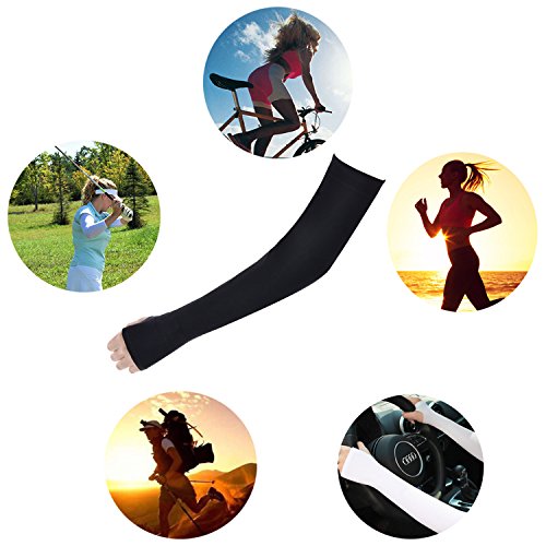 TFY Unisex kühlende & UV Schutz Armstulpen fürs Fahrrad fahren, Klettern, Wandern und anderen Sport sowie Outdoor Aktivitäten, Schwarz - 5
