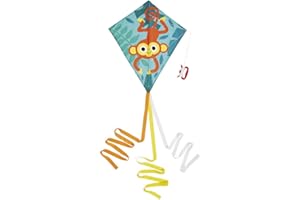 Janod - Aquilone per Bambini Tropik - Decorazione Scimmia - Forma Romboidale - Gioco all'Aperto e in Spiaggia - Gioco di Abilità - Dai 5 Anni, J03278