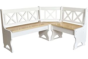 ‎K KOMA k koma Kiefer Eckbank MASSIVHOLZ Öko Weiss/Kiefer Lackiert- NEU (150 x 180)
