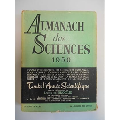 Almanach des sciences 1950 / De Broglie, Louis / Réf37785 Almanach des sciences 1950 / De Broglie, Louis / Réf37785