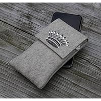 zigbaxx Handyhülle - u.a. für Samsung Galaxy S8 Plus, Galaxy S8, Galaxy S7 edge / Smartphone-Hülle Crown I aus Woll-Filz mit Krone aus Strass & Studs - pink/anthrazit-schwarz/beige/grau/braun - Geschenk Geburtstag Valentinstag Weihnachten Muttertag