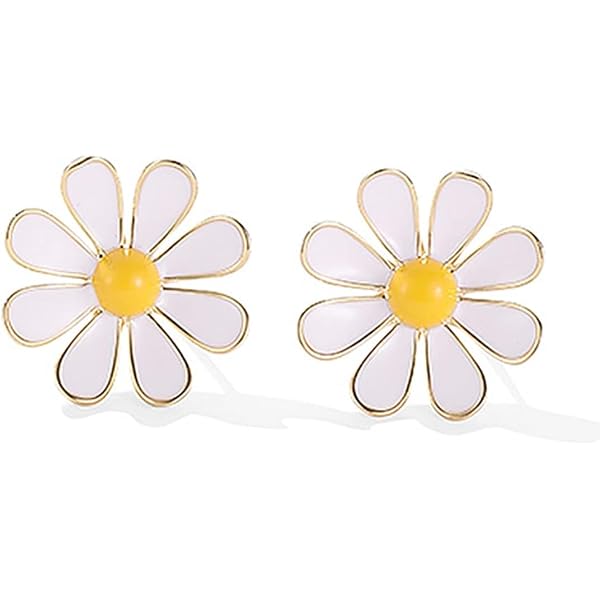 Orecchini a forma di fiore di margherita per donne - 4 pezzi di