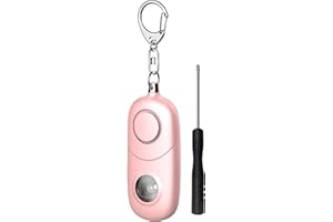 Qoosea Ciondolo Allarme Personale 135dB con Luce Stroboscopica per Donne, Bambini, Studenti, Anziani – Sicurezza d'Emergenza, Difesa Personale, Corsa Notturna, Escursionismo (Rosa)