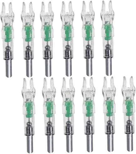 JIANZD Lighted Nocks For Arrows - 6-Pack LED Archery Nocks With .204/5.2mm Inside Diameter
