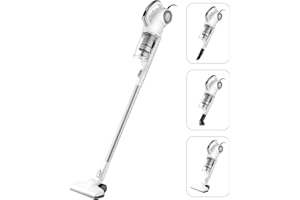 Midea MCS2045IT Aspirapolvere, 2 In 1 Scopa Elettrica con Filo, Aspirapolvere Potente 15Kpa, Tecnologia Ciclonica e Senza sacco, Soddisfa Varie Scene Di Pulizia, Bianco e Argento