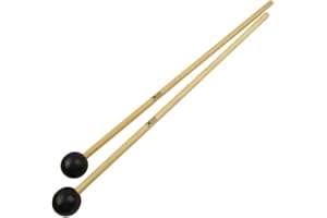 IKN Glockenspiel Xylophone Mallets Maple Wood Handles Percussion Sticks, Soft Rubber Head (1 pair)
