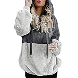 Kinlene Damen Frauen Hooded Sweatshirt Winter Warm Zipper Pocket Pullover Bluse Shirts