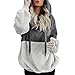 Produktbild Sannysis Damen Pullover Langarmshirt Elegant Frauen Kapuzenpulli Winter Warm Zipper Pocket Pullover Bluse Shirt