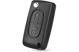 LINGXIYA Replacement Car Key Fob Cases Fits for Peugeot 107 207 307 307S 308 407 607 2BT Fits for Citroe-n C2 C3 C4 C5 C6 C8 Xsara,2 Buttons Flip Key Shell(CE0536)