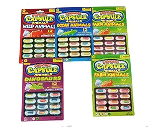 Dhinchak Artbox Soft Water Grow Foam Animal Magic Capsules Variety 5 Packs Different Creatures (Multicolour)