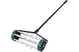 COSTWAY Scarificateur Manuel Rouleau d'Aérateur avec Confortable Longue Poignée pour Pelouse Gazon Jardin 44 x 15 x 126 CM Vert