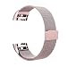 Produktbild Für Fitbit Charge 2 Armband, HiPai Milanaise Loop Edelstahl Verstellbar Ersatz Zubehör Metall mit Einzigartige Magnet Verschluss - Rosépink