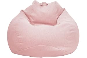 CHICKWING Chickwin Highback Bean Bag Large Bean Bags Chair for Indoor Outdoor Living Room, Adult Kids Comfortable Gaming Chair Home Garden Bean Bag without Filling (Pink,L-90x110cm)