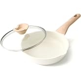 Kordisen Ceramic Frying Pan with Lid 20 cm, Non-Stick Induction Frying Pan, Healthy and Non-Toxic, PFOA and PFAS Free