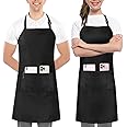 Utopia Kitchen Adjustable Bib Apron with 2 Pockets Waterdrop Resistant Cooking Kitchen Apron for Men, Women with Long Ties