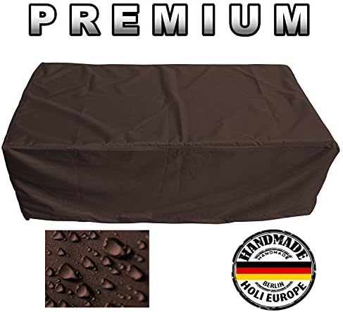 Holi Europe PREMIUM Garden table Outdoor furniture Casing Cover Protective case Covering Covering sheet Set (brown, length 200cm x width 160cm x height 75cm)