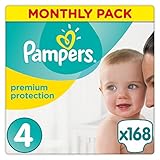 Pampers Premium Protection Nappies Monthly Saving Pack - Size 4, Pack 168 (Personal Care)