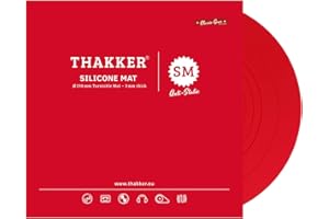 THAKKER Silicone Mat Red - Tapis Silicone Antistatique pour Plateau tournant - Rouge | 3 mm d'épaisseur | 298 mm de diamètre | pour Plateau tournant de 12 Pouces