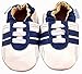 MiniFeet Soft Leather Baby Shoes, Blue Trainer 6-12 Months