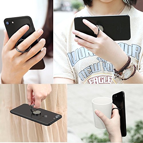 Anello Supporto Smartphone, SKYEE Anello Supporto Cellulare 360 Gradi Rotazionecon con Adesivi 3M, Gancio Anti-drop e chiusura antifurto, Universale Phone Holder, Grip And Stand per iPhone X 8 Smartphone e Tablets (Grigio)