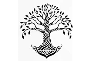 ARTISTIC SPONGE Pochoir réutilisable avec médaillon arbre de vie - Format A3, A4, A5 et plus grandes tailles - Décoration murale / TOL4 (pochoir réutilisable en PVC, taille S – 70 x 70 cm)