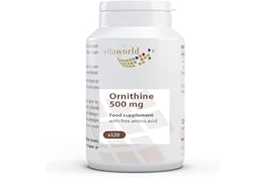 Vita World L-Ornithine 500mg 120 Vegetarian Capsules Made in Germany
