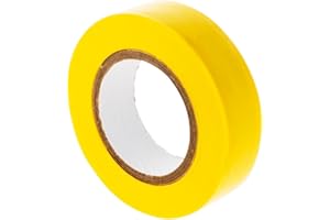 Zenitech - Cinta Adhesiva Aislante PVC 15 mm x 10 m - Amarillo - Espesor 0,15 mm - Ideal para Trabajos Eléctricos - Fácil Identificación - Resistente - Calidad Profesional para Seguridad y Aislamiento