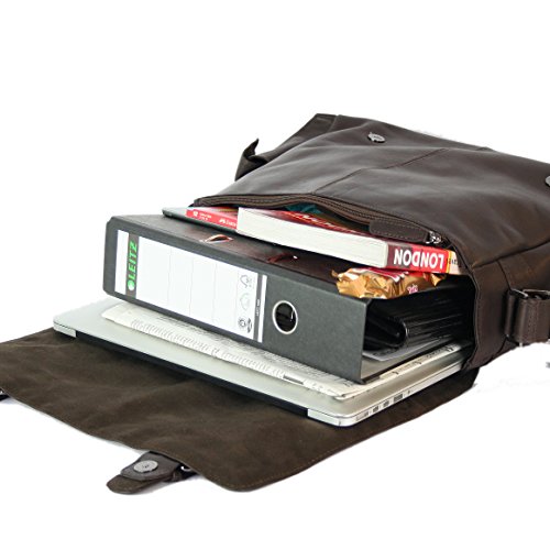 FEYNSINN   Messenger bag ASHTON - Herren Umh  ngetasche XL gro   Ledertasche 15 4 Zoll Laptop - Laptoptasche Herrentasche echt Leder hellbraun-cognac