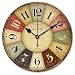 Produktbild Alicemall Wanduhr Vintage Dekoration Rahmenlose Wandaufkleber 3D mit Ziffernblatt ohne Ticken modern Vintage Metall groß Uhren Wohnzimmer Schlafzimmer(Style1)