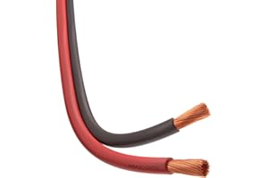 Amarcords - Cable eléctrico plano bipolar sección 2x2,5mm, color: NEGRO-ROJO. Alambre Rojo Negro, 10 metros