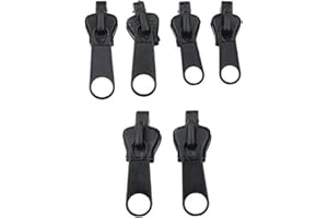 BESMRPG 6 Stück Reißverschluss Reparaturset,Fix A Zipper,Metall Universal Reißverschluss Zipper,Repair Kit Ersatz Reißverschlüsse,Des Zippy Reparatur Ersatzteile für Jacken,Koffer,Rucksäcke Schwarze Schieber