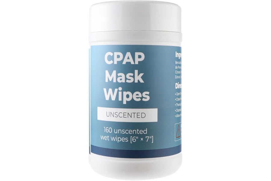 CPAP Mask Wipes Unscented Canister Cleaning Wipes 160 Count Alcohol Free CPAP Cleaner for Nasal Mask Cushion and Devices