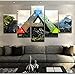 Produktbild AnnBlue Leinwand Wandkunst Bilder Wohnzimmer 5 Stücke Ark Survival Evolved Logo Gemälde Home Dekorative HD Gedruckt Poster,  Rahmen